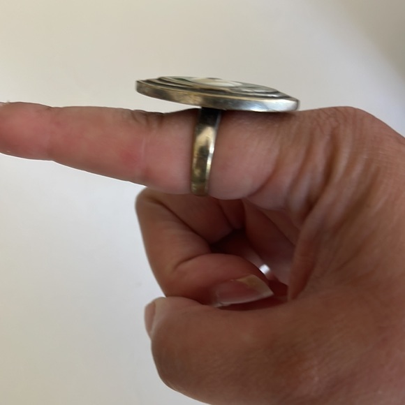 Olive Green Evil Eye Ring - Picture 2 of 3